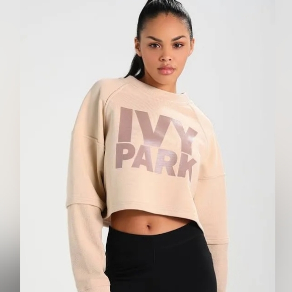 IVY PARK Tops - Ivy Park (Beyonce) Beige Cropped Sweatshirt